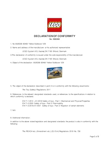 LEGO City Yellow Bulldozer Toy - 682-Piece Building Set for Ages 8+