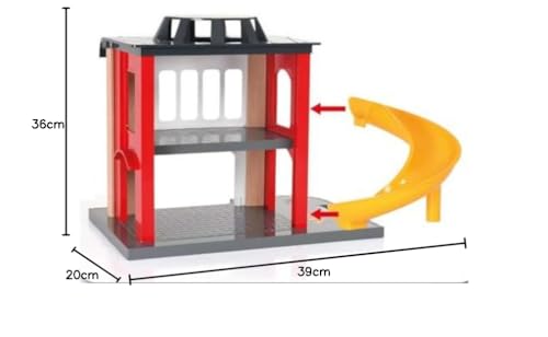 BRIO World Fire & Rescue Central Fire Station Playset - Compatible with BRIO Wooden Trains, Age 3+ 18