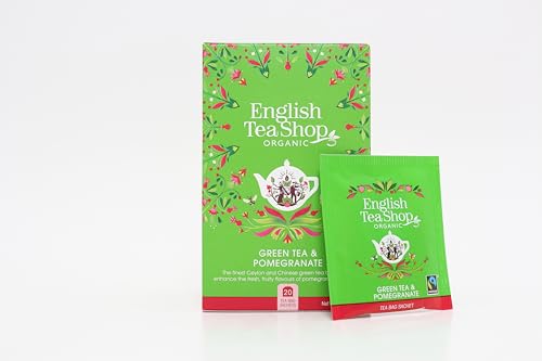 English Tea Shop - Green Tea & Pomegranate - 20 Compostable Tea Bags
