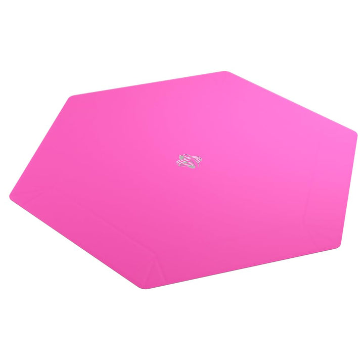 Gamegenic Magnetic Dice Tray - Hexagonal Reversible Dice Tray for Board Games, Black/Pink