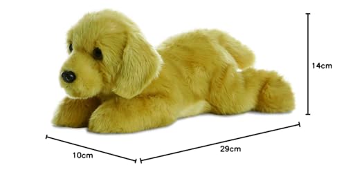 AURORA Flopsies Golden Labrador Stuffed Animal - 12in, Brown, Bean Bag Body