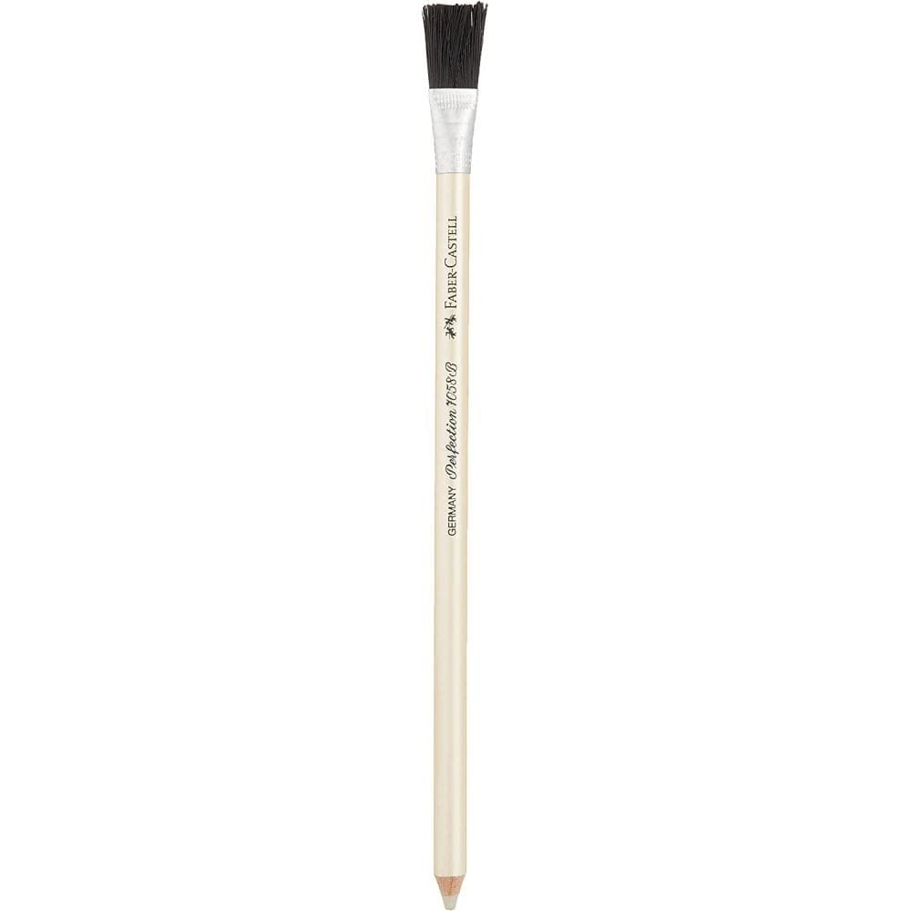 Faber-Castell Perfection Eraser Pencil with Brush - White, Latex-Free, PVC Material 1