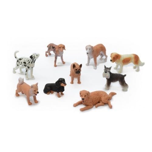 Peterkin Dog World 9-Piece Set - 7-10cm Plastic Dog Figures | Multicolor