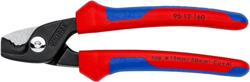 KNIPEX StepCut 160 mm Wire Cutter - Ergonomic, Lightweight, and Durable Cable Shears for Copper and Aluminium Cables