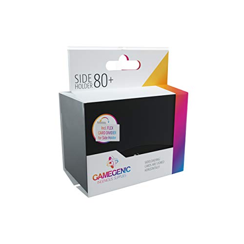 Gamegenic 80-Card Side Holder - Black, Holds 80 Double-Sleeved Cards, Sideloading Deck Box with Cobra Neck Technology