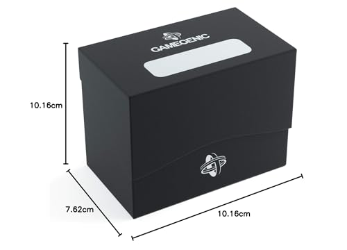 Gamegenic 80-Card Side Holder - Black, Holds 80 Double-Sleeved Cards, Sideloading Deck Box with Cobra Neck Technology