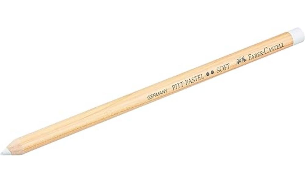 Faber-Castell PITT Monochrome Artists' Pastel Pencil - White Soft | Wax Material | Fine Drill Point 1