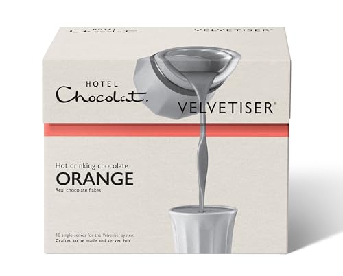 Hotel Chocolat Orange Hot Chocolate Sachets - 10 Pack, 65% Supermilk Chocolate with Blood Orange 7