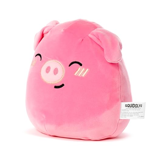 Squidglys Oliver the Pig Adoramals Farm Plush Toy - Soft Velboa Plush for Ages 3+