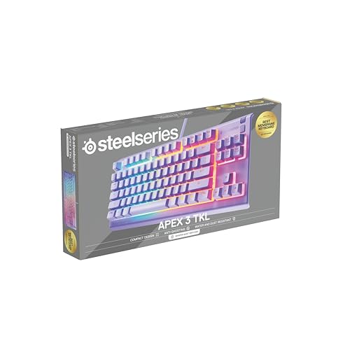 SteelSeries Apex 3 TKL Gaming Keyboard - Lavender - Tenkeyless Compact RGB 19