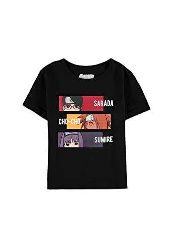 Boruto: Naruto Next Generations Mädchen-Kurzarm-T-Shirt, schwarz, 8 Jahre