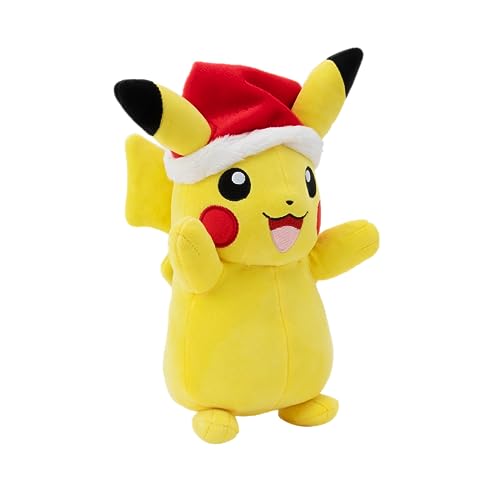 8" Seasonal Plush Pikachu with Santa Hat - Holiday Pokémon Collectible for Ages 2+