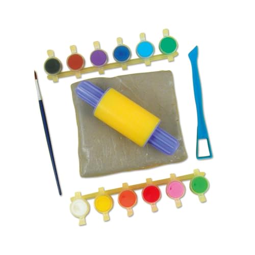 Galt First Pottery - Air Dry Clay Painting & Pottery Set for Kids Ages 6+ | Includes Ceramic Paints & Tools