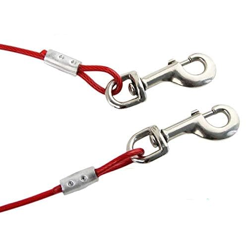 Taylor & Brown Heavy Duty Dog Tie Out Cable with Spiral Ground Stake | 3 Meters | Blue/Red 8