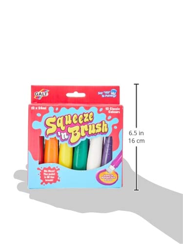 Galt Toys Squeeze 'n Brush Paint Pens - 12 Classic Colours | Washable Jumbo Tip | Ages 3+ 4