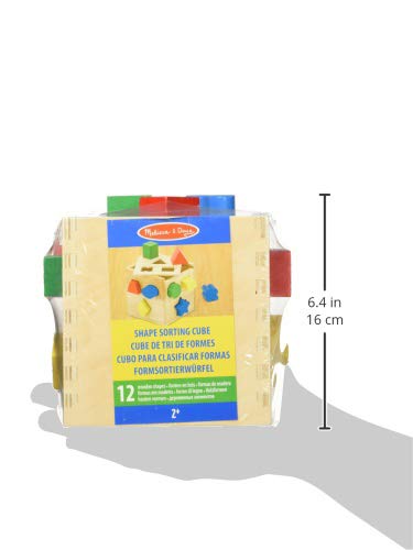Melissa & Doug Wooden Shape Sorting Cube - Developmental Toy for Ages 2+ | 12 Shapes Included 3