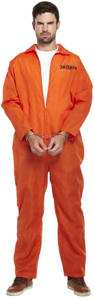 HENBRANDT Adult Prisoner Overall Costume - Orange, One Size (Fits Chest 38-40") 8