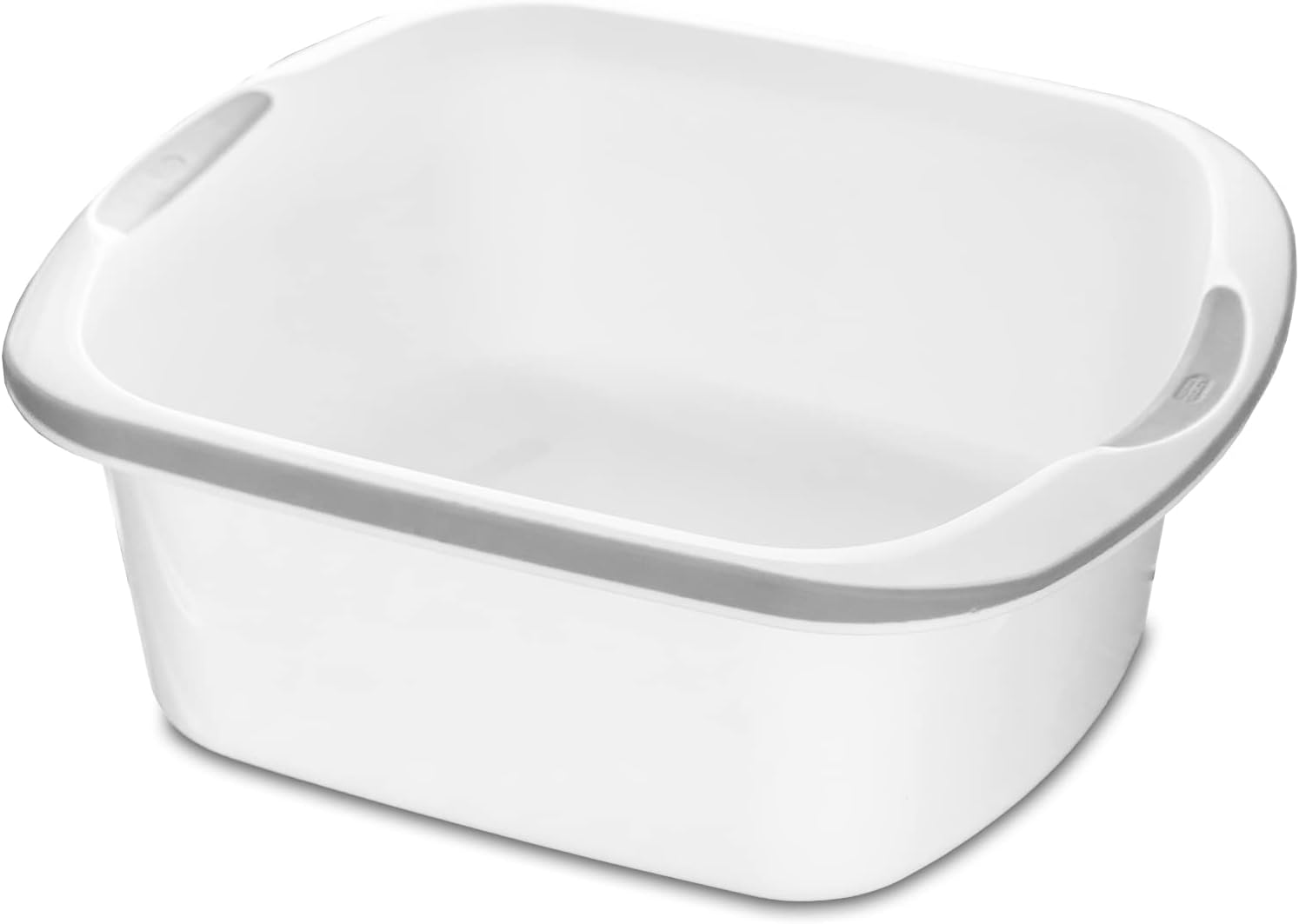 Addis - Premium Soft Grip Large Rectangular Washing Up Bowl, 9.5L, White & Grey 1
