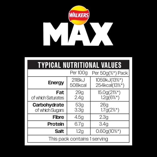 Walkers Max Punchy Paprika Crisps 50g (Pack of 24)
