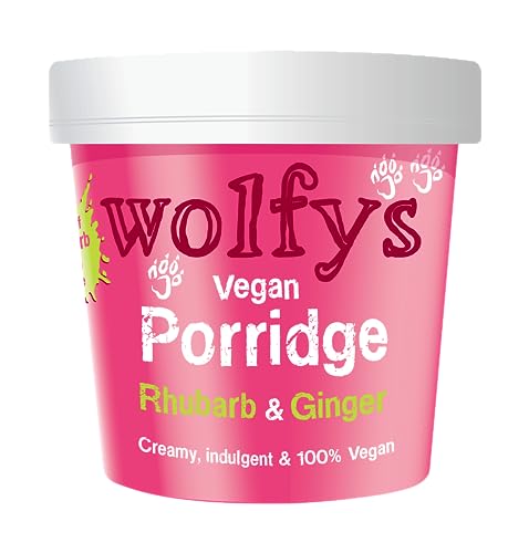 Wolfys - Vegan Porridge with Rhubarb & Ginger Jam, 84g (Pack of 6) 3