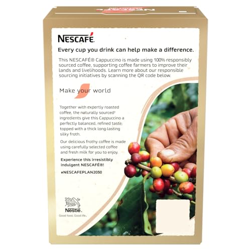 NESCAFÉ Cappuccino Unsweetened Instant Coffee 7 Sachets - 100% Responsibly Sourced