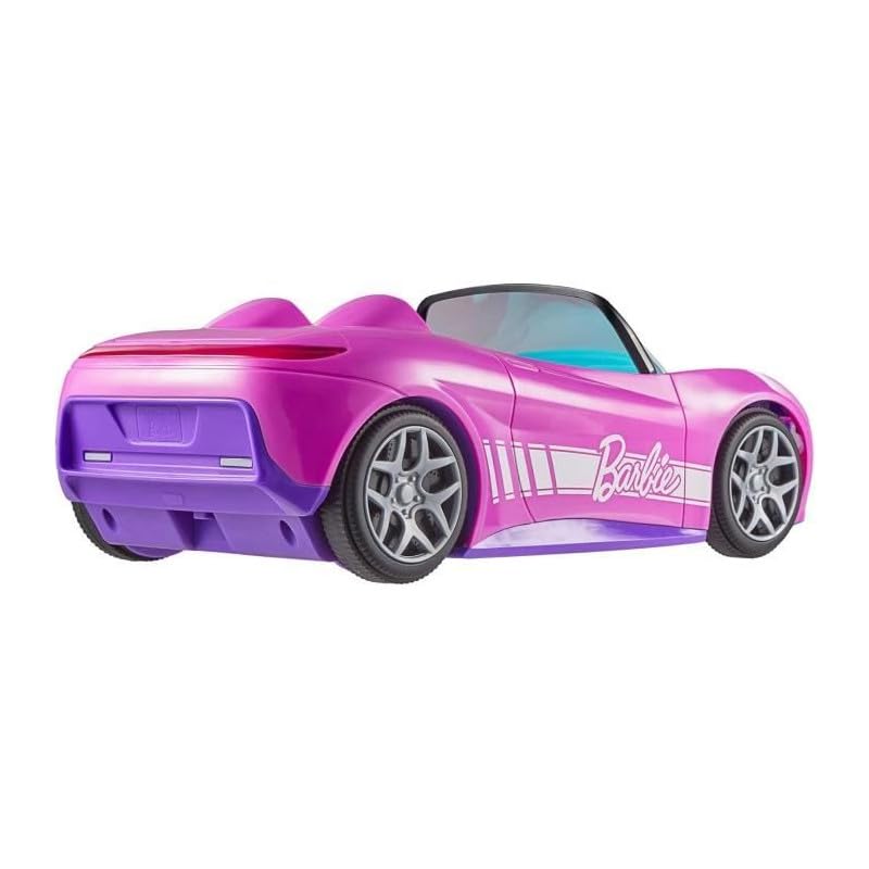 Hot Wheels RC Barbie Convertible Toy Car - Remote-Controlled Pink Vehicle for 2 Barbie Dolls 2