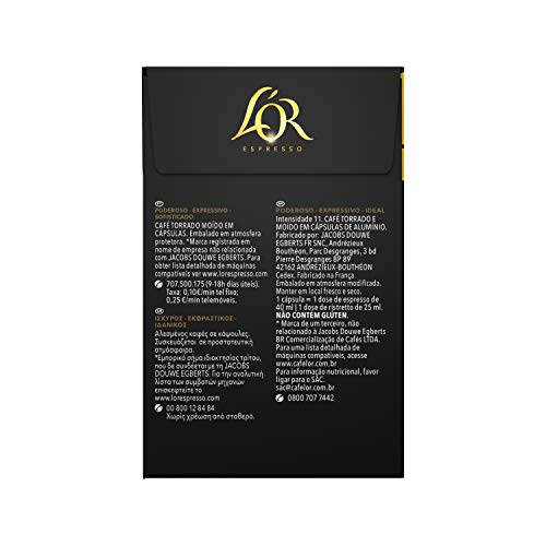 L'OR Espresso Ristretto Intensité 11 - 40 Aluminum Capsules for Nespresso
