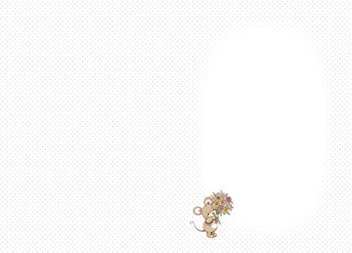 Piccadilly Greetings Thank You Card with Envelope | 7 x 5 Inches | Mouse On Text Design