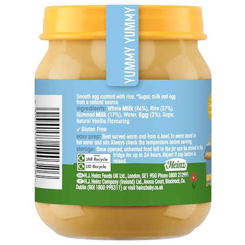 Heinz By Nature Egg Custard Baby Food Jar 6x120g - Gluten Free, No Artificial Additives