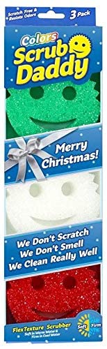 Scrub Daddy - Colors Christmas Sponge Multipack, Dish Sponges for Washing Up, Texture Changing, Scratch-Free Cleaning 6
