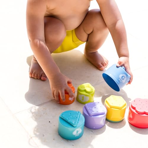 Splash About Stacking Cups - 8-Piece Bath Toy Set for Toddlers 2 Months+ 7