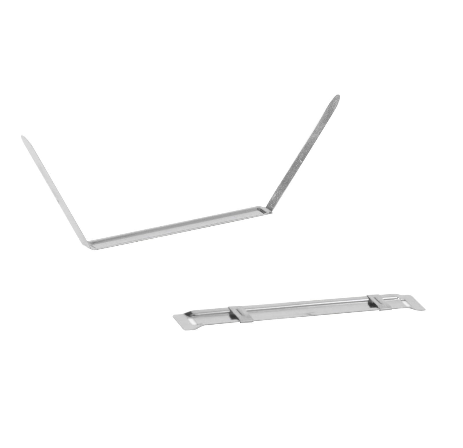 Q-Connect 2-Piece Filing Clips - 80mm Metal, Silver | 50 Pack