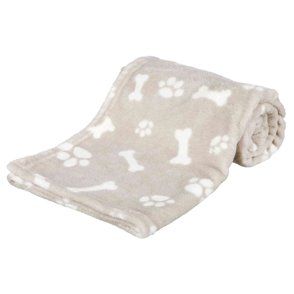 TRIXIE Dog Blanket Kenny - Plush, Allergy Sufferer Friendly | 75 × 50 cm Beige