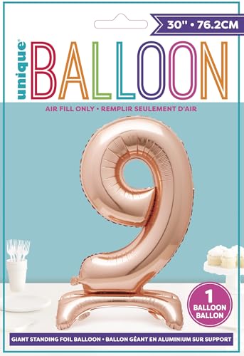 Rose Gold Foil Number 9 Balloon (76cm) - Elegant Milestone Party Decor