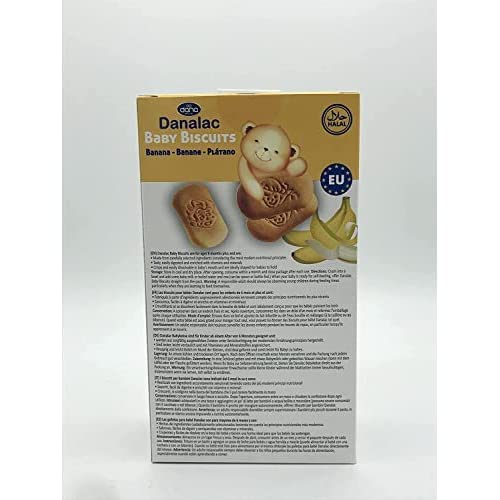 Danalac Banana Baby Biscuits 120g - Finger Food Snack for Toddlers 6+ Months