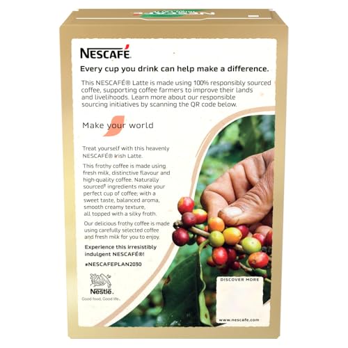 NESCAFÉ Irish Latte Instant Coffee 7 Sachets, 100% Responsibly Sourced
