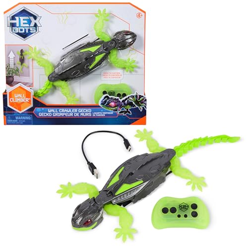 HEX BOTS Wall Crawler Gecko - Remote Control Climbing Robot Toy for Kids 4+