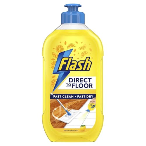 FLASH Direct To Floor Cleaner - Fast Dry & Dirt Removal | Fresh Lemon Zest | 800ML