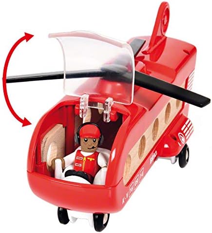 BRIO World Airport Cargo Transport Helicopter Playset with Magnetic Couplings for Ages 3+ 2
