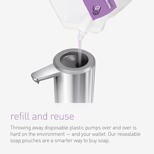simplehuman CT1023 Fragrance Free Hand Wash Liquid Soap - 1L Moisturizing, Biodegradable 4