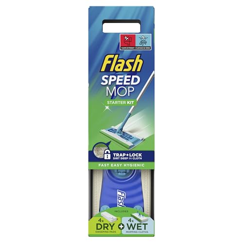 Flash Speedmop Floor Cleaner Starter Kit (1 Handle + 4 Wet & 4 Dry Refills) - Fast, Easy & Hygienic Cleaning for Hard Floors 7