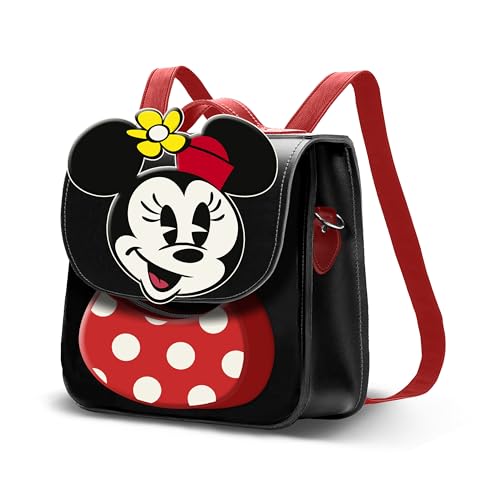 Disney Minnie Mouse Satchel Shoulder Bag-Backpack, Black (06992)