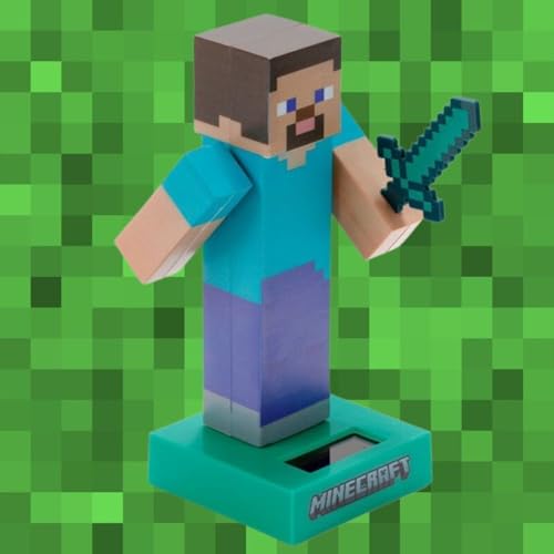 Puckator Minecraft Solar Pal Series - Steve Solar-Powered Dancing Figure (FF139)