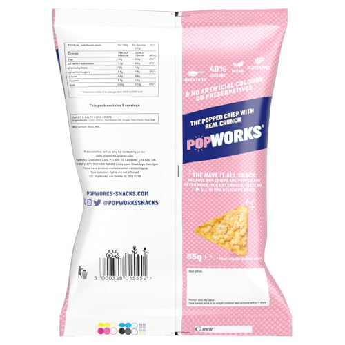 Popworks Sweet & Salty 85g (Case of 12) Vegan Gluten Free Popped Crisps 12