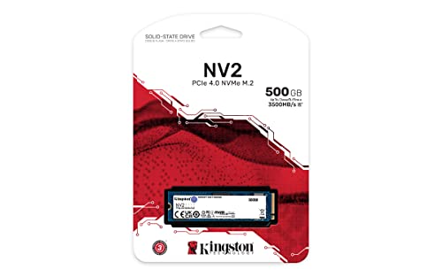 Kingston NV2 NVMe PCIe 4.0 SSD 500GB M.2 2280 - High-Performance Internal Solid State Drive for Laptops and Small Form Factor PCs