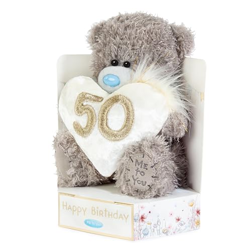 Me To You Bear Tatty Teddy 50th Birthday Plush Bear | 15cm High | Grey
