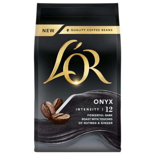 L'OR Espresso Onyx Coffee Beans 200g - Intense Full-Bodied Roast, Rainforest Alliance Certified (Pack of 4, 800g Total)