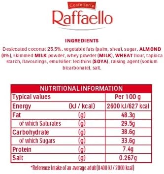 Ferrero Raffaello Coconut and Almond Chocolate Gift Box, Bulk Party Pack