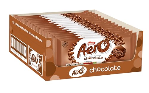 Aero Bubbly Milk Chocolate Sharing Bars, 15 x 90 g