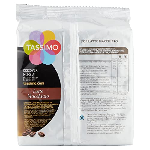 Tassimo L'OR Latte Macchiato Coffee Pods, 8 Count (Pack of 5) – 40 Drinks